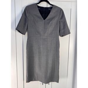 Brooks Brothers Sheath Dress Womens Size 4 Gray Italian Wool Tollegno 1900